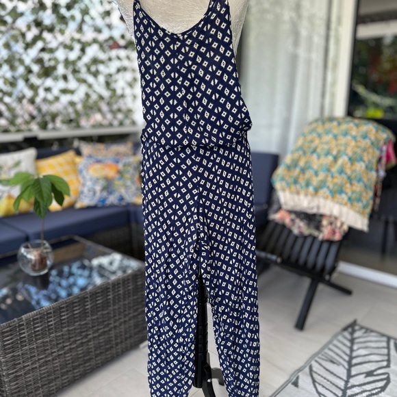 Forever 21 Pants - Forever 21 Navy Blue Geometric Jumpsuit